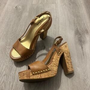 Vintage prada cork platform heels